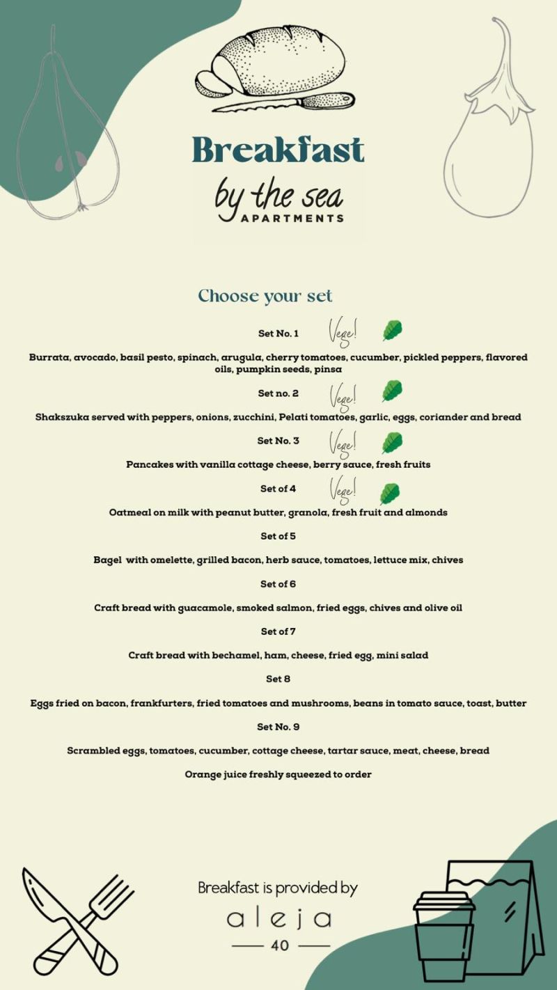 Breakfast menu